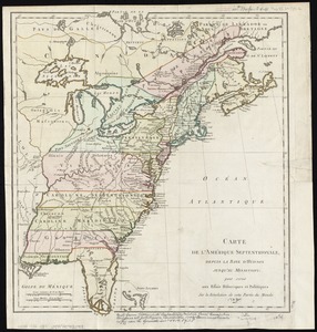 Carte de l'Amérique septentrionale, depuis la baye d'Hudson jusqu'au Mississipi