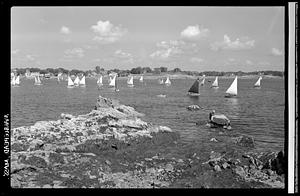 Marblehead, marine, beach and sailboats