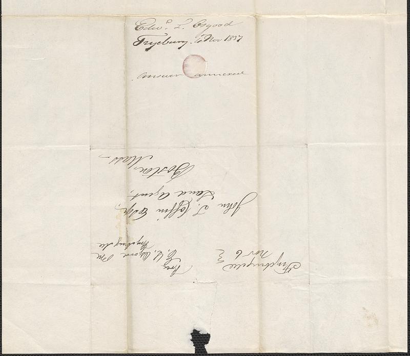 Edward Osgood to John T. Coffin, 4 November 1837 - Digital Commonwealth