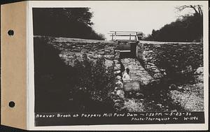 Beaver Brook at Pepper's mill pond dam, Ware, Mass., 1:50 PM, May 23, 1936