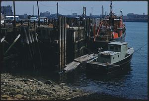 Boats alongside dock, Boston