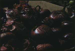 Box of red onions