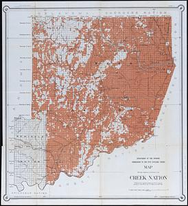Map showing progress of allotment in Creek Nation