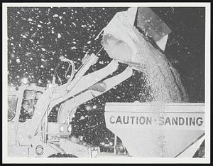 Loading Sanding trucks - Albany st, City Yard. Weather storms snow