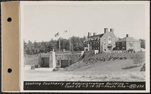 Contract No. 56, Administration Buildings, Main Dam, Belchertown, looking southerly at Administration Building, Belchertown, Mass., Sep. 14, 1939