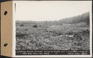 Contract No. 49, Excavating Diversion Channels, Site of Quabbin Reservoir, Dana, Hardwick, Greenwich, looking south at area north of Shaft 11A, Hardwick, Mass., Aug. 26, 1936