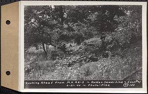 Contract No. 71, WPA Sewer Construction, Holden, looking ahead from manhole 4A-3, Holden Sewer Line, Holden, Mass., Jun. 21, 1940