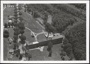 Old Berkshire Mill, aerial view, 1950, front