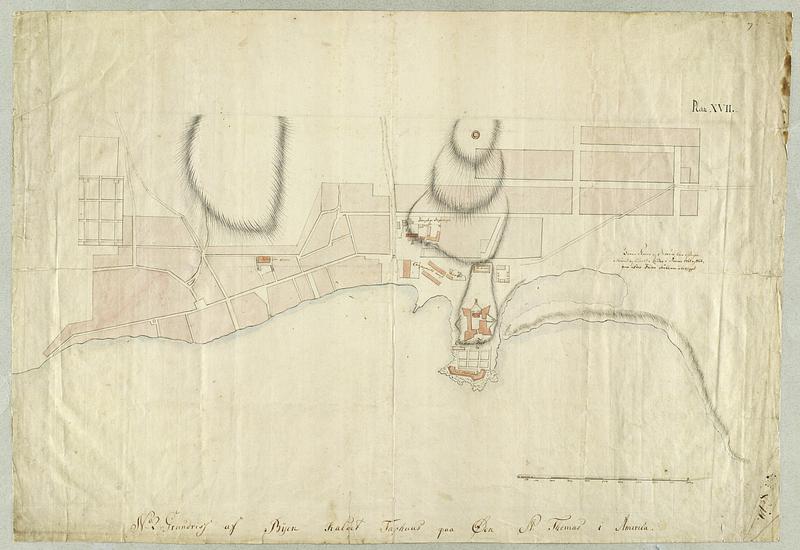 Grundriss af Bÿen kaldet Taphuus paa Øen St. Thomas i America : No. 2