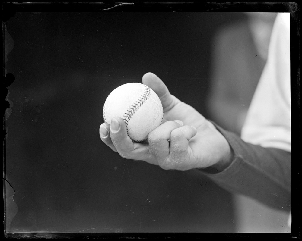Pitcher shows grip on ball