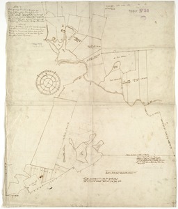 [An unfinished tracing of Joshua Fisher's copy on parchment of Oliver's paper plat of land in Dorchester, made in 1661]