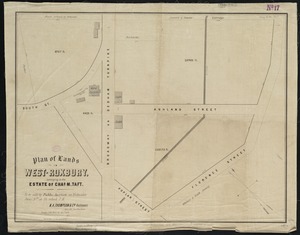 Plan of lands in West-Roxbury, belonging to the estate of Chas. M. Taft