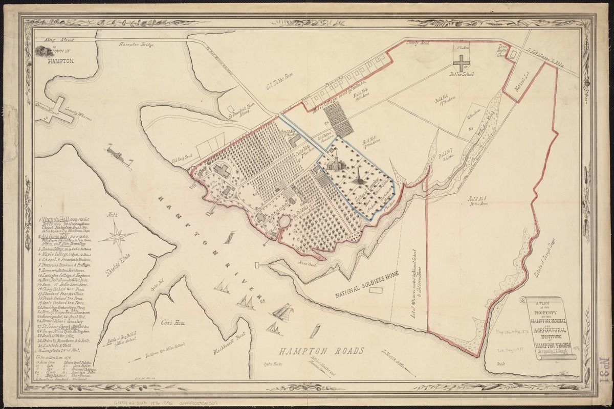 A plan of the property of the Hampton Normal and Agricultural Institute at Hampton Virginia