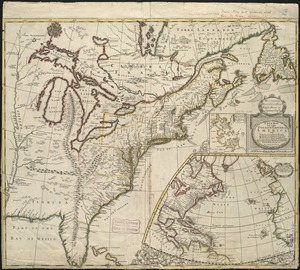 A new map of the English empire in America viz. Virginia, Maryland, Carolina, Pennsylvania, New York, New Iarsey, New England, Newfoundland, New France &c