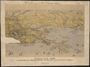 Birds eye view of Louisiana, Mississippi, Alabama and part of Florida