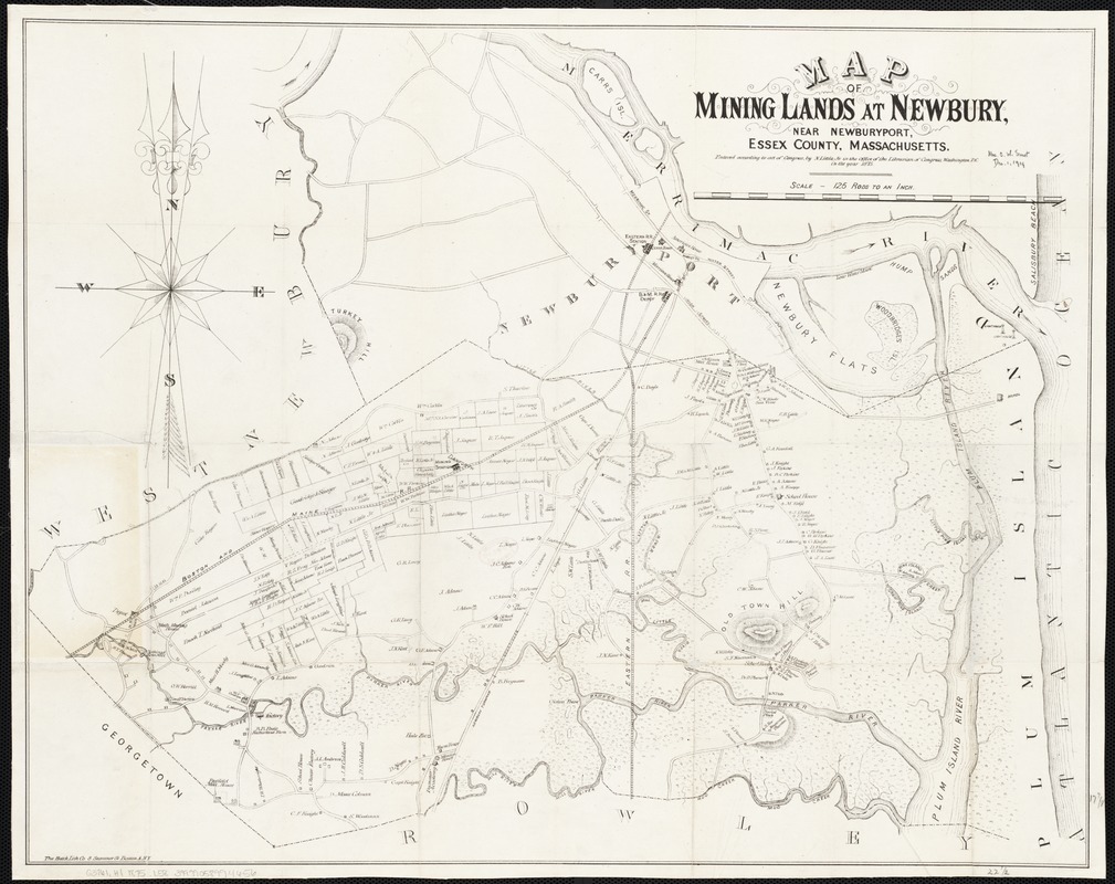 Map of mining lands at Newbury, near Newburyport, Essex County, Massachusetts