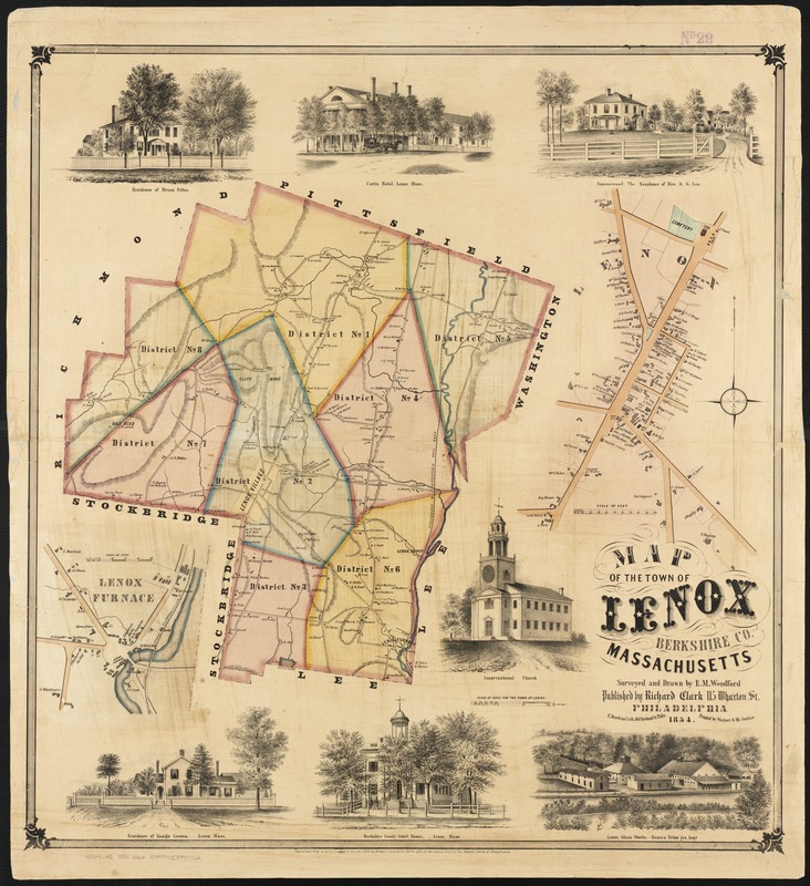 Map of the town of Lenox Berkshire Co. Massachusetts