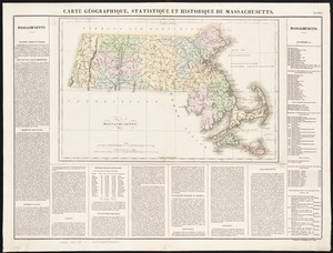 Carte géographique, statistique et historique de Massachusetts