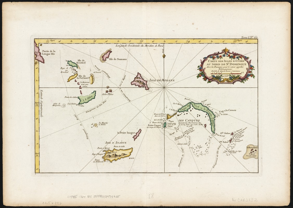 Carte des isles situées au nord de St. Domingue