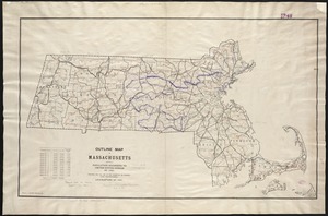 Outline map of Massachusetts showing population according to the United States census of 1890