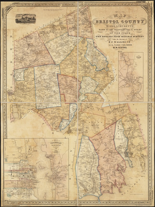 Map of Bristol County Massachusetts
