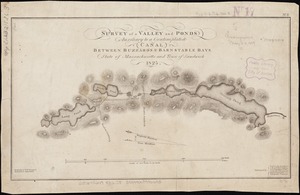 Survey of a valley and ponds auxiliary to a contemplated canal between Buzzard's & Barnstable Bays, state of Massachusetts and town of Sandwich