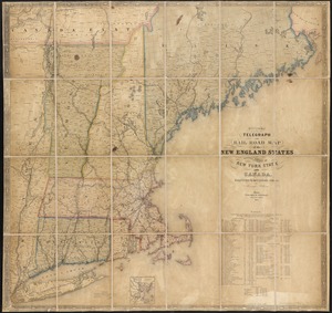 Williams' telegraph and rail road map of the New England states, eastern protion of New York state and Canada