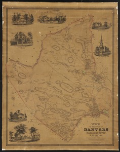 Map of the town of Danvers Massachusetts