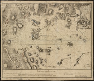 Carte von dem Hafen und der Stadt Boston