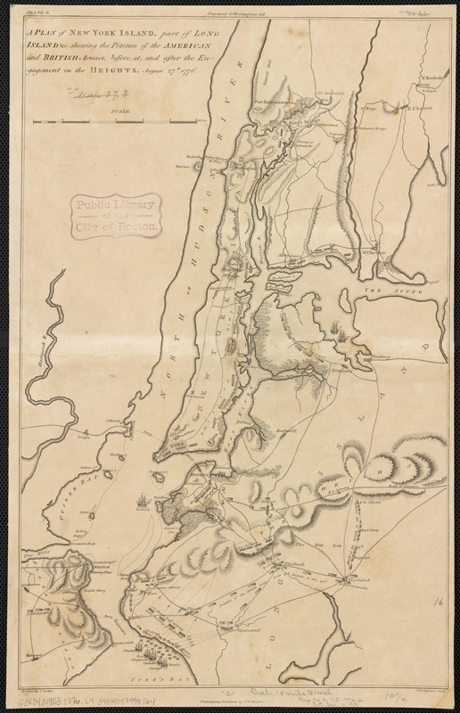 A plan of New York Island, part of Long Island &c. shewing the position of the American and British Armies, before, at, and after the engagement on the Heights, August 27th 1776