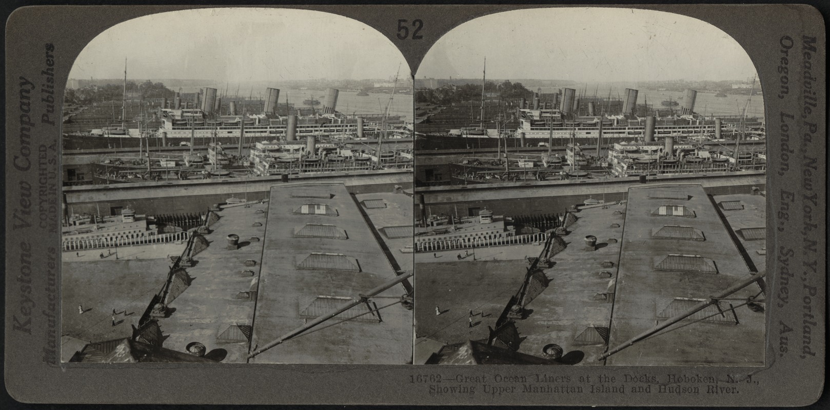 Great ocean liners at the docks, Hoboken, N.J.