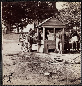 Soldiers filling water cart, Army of Potomac