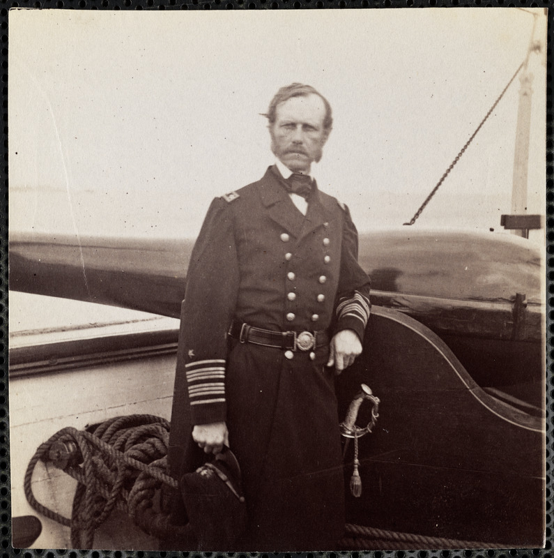 Admiral J.A. Dahlgren on deck of U.S.S. "Pawnee" Charleston Harbor