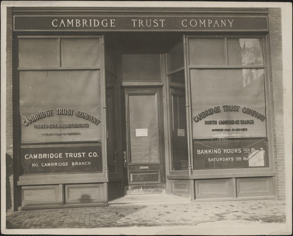 The North Cambridge branch of the Cambridge Trust Company where the daylight robbery was staged