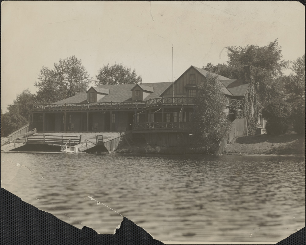 Cambridge Boat Club at original location, 994 Memorial Drive, 1930