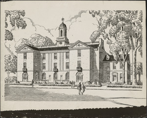 Architect's drawing of the new central office building for Cambridge, which the New England Telephone and Telegraph Company will erect on its property in Ware street