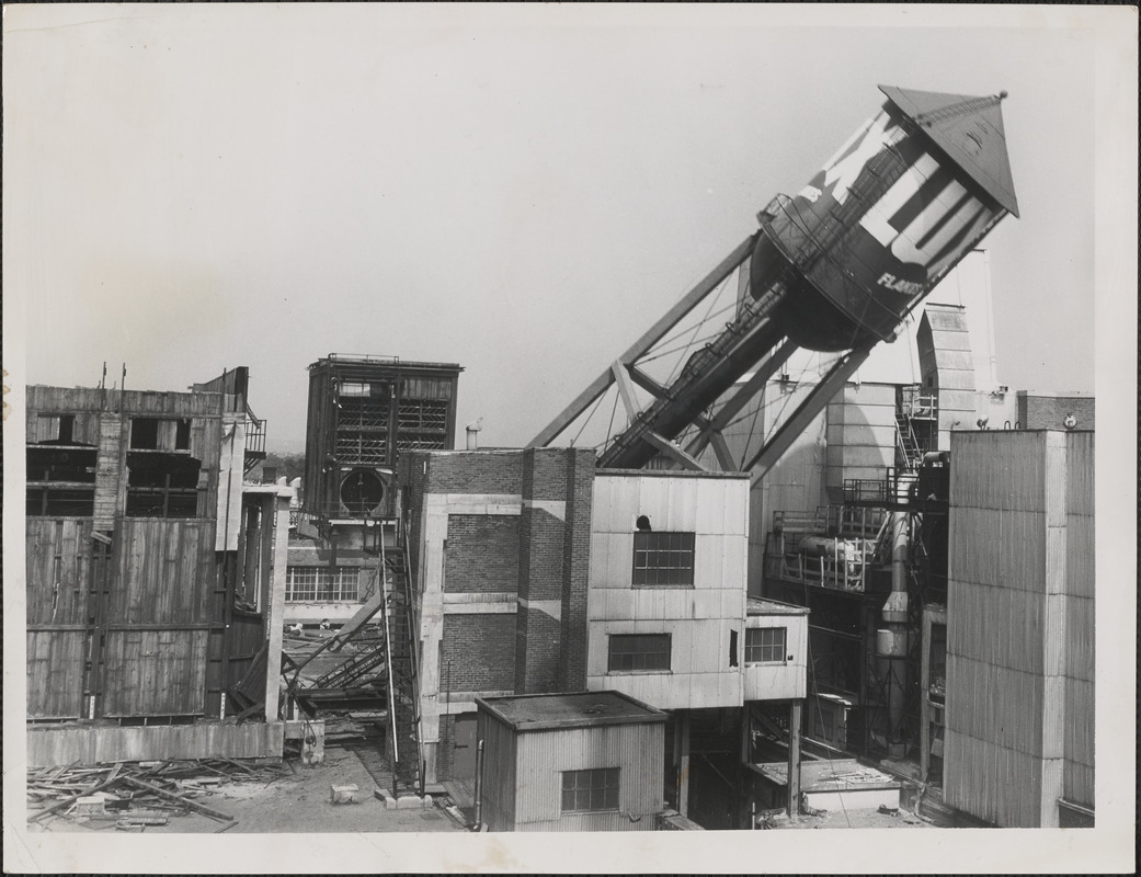 Passing from the Cambridge scene is the 125-foot Lever Brothers water tower, making way for a modern research and office center to be named Technology sq