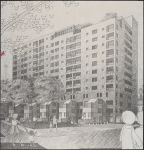 Inman Square housing sketch by architect of the multi-million dollar 116-unit construction
