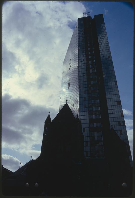 Copley Sq. 9 a.m. New John Hancock - wind damage