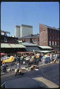 Outdoor food market at Haymarket Square