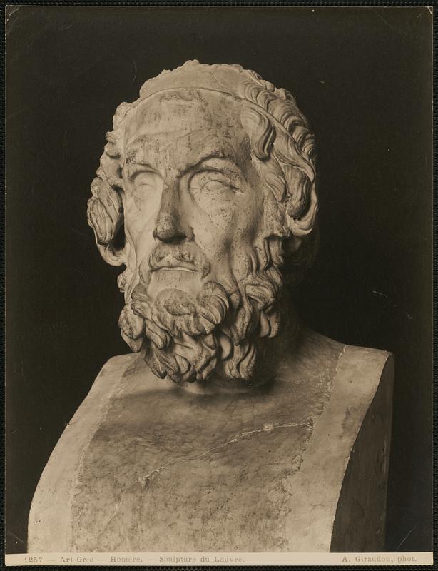 Art Grec - Homère. - Sculpture du Louvre - Digital Commonwealth