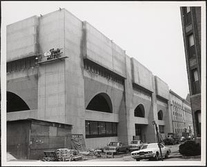 Construction of Boylston Building, Boston Public Library, Blagden Street façade