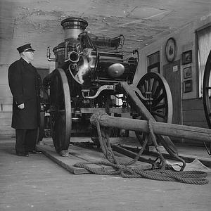 Old fire pumper, High & Foster Street, New Bedford