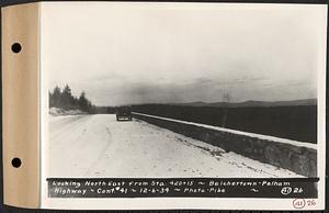 Contract No. 41, Extension of Belchertown-Pelham Highway, Belchertown, Pelham, looking northeast from Sta.420+15, Belchertown and Pelham, Mass., Dec. 6, 1934