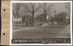 Contract No. 71, WPA Sewer Construction, Holden, looking back on Main Street from opposite intersection with Highland Street, Holden Sewer, Holden, Mass., Dec. 19, 1940