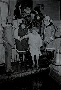 Firefighters Anthony, Nemic, Deputy Denning and civilians Mike Dion, Gary Saunders, Arthur Rosenberg evacuate Betsy Siegal