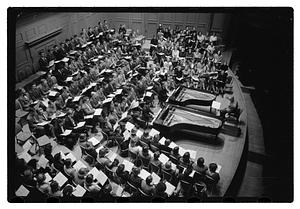 Recording "La Mer" for Victor R.C.A., Dr. K & Boston Symphony Orchestra, also recording mch.