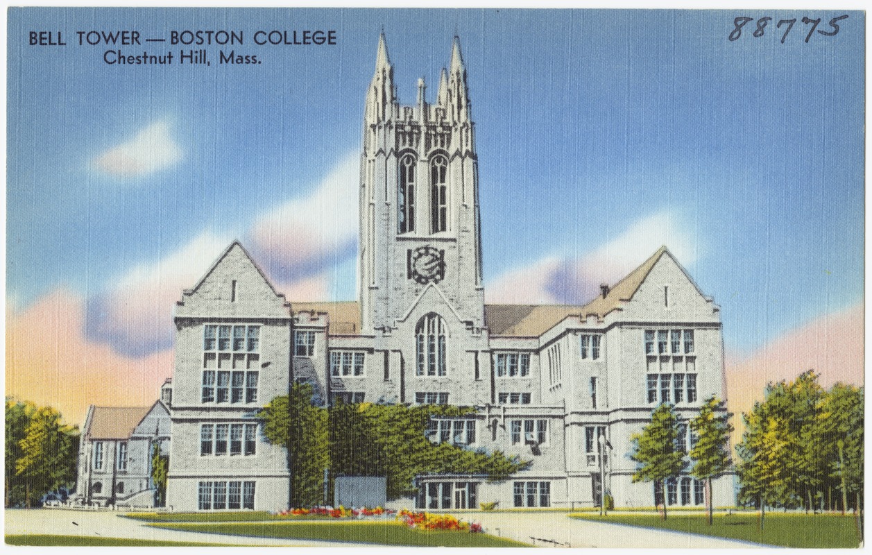 Bell Tower -- Boston College. Chestnut Hill, Mass.