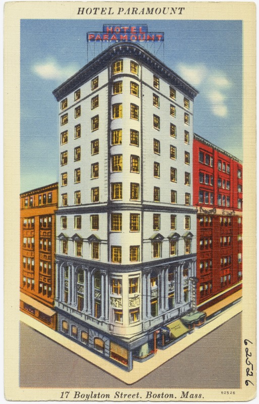 Hotel Paramount, 17 Boylston Street, Boston, Mass.