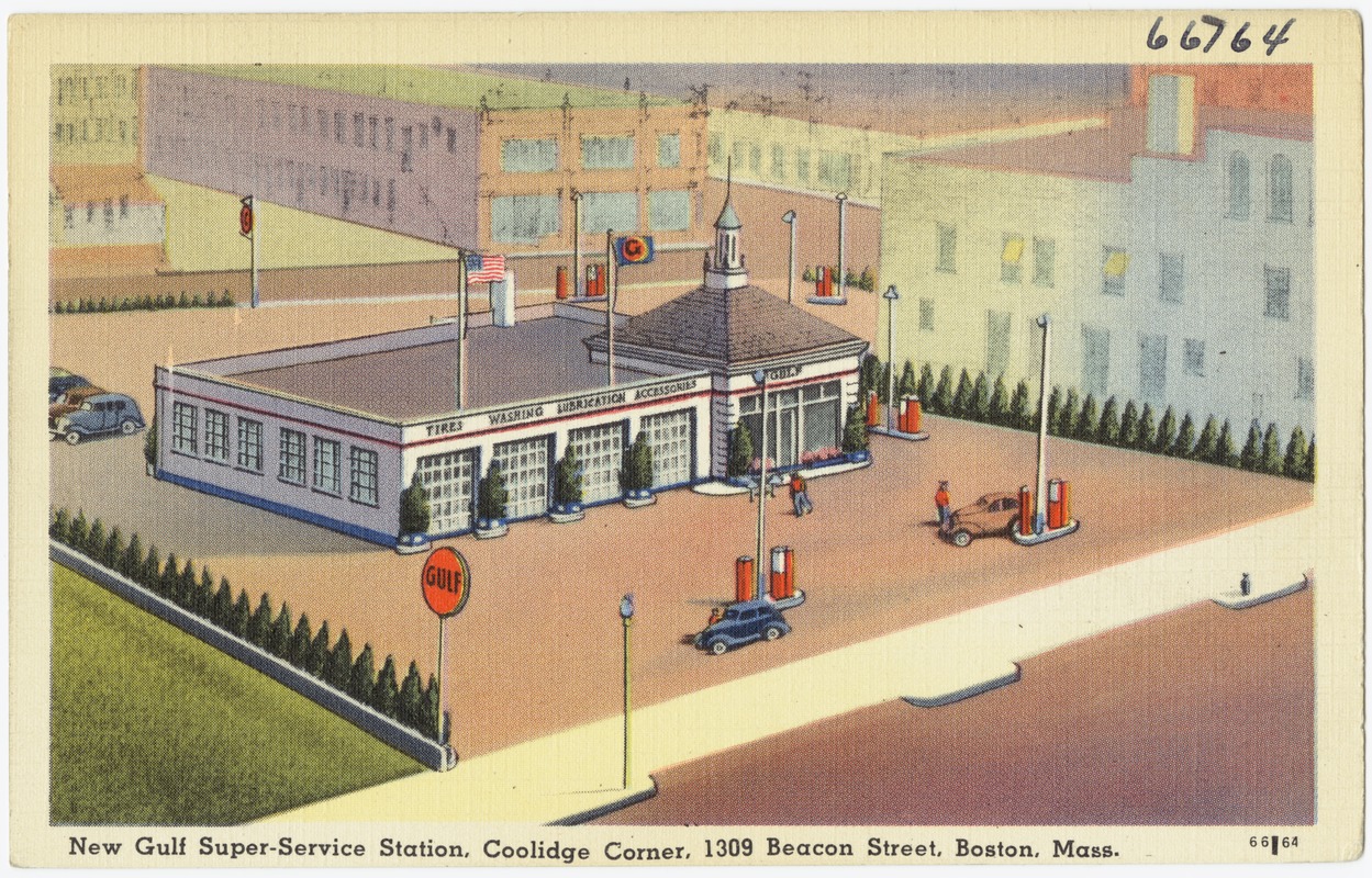New Gulf Super-Service Station, Coolidge Corner, 1309 Beacon Street, Boston, Mass.